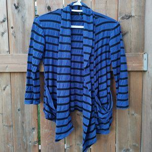 Blue and black striped waterfall jacket - Size S/M